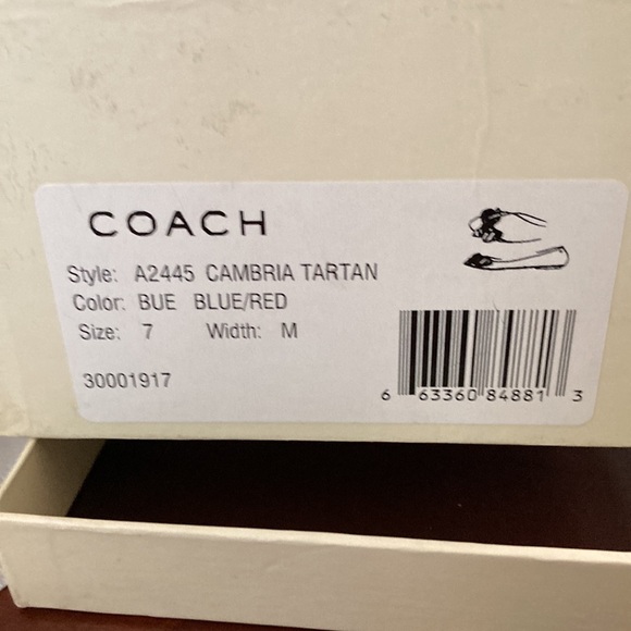 COACH WOMEN’S CAMBRIA TARTAN FLATS. BLUE/RED/PURPLE WITH BOWS. CUTE. SIZE 7. EUC - Picture 6 of 7
